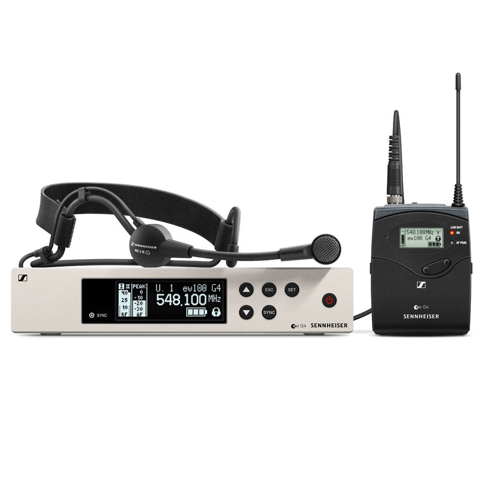 Sennheiser EW 100 G4 Wireless Bodypack Microphone System with ME3 Headset  Mic A (516-588MHz)