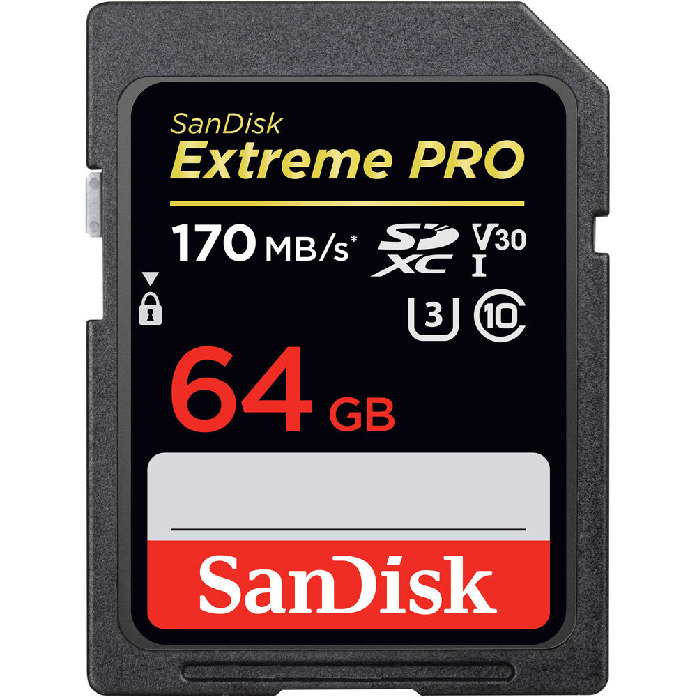SanDisk Extreme Pro 64GB SDXC UHS-I Class 10 U3/V30 Card