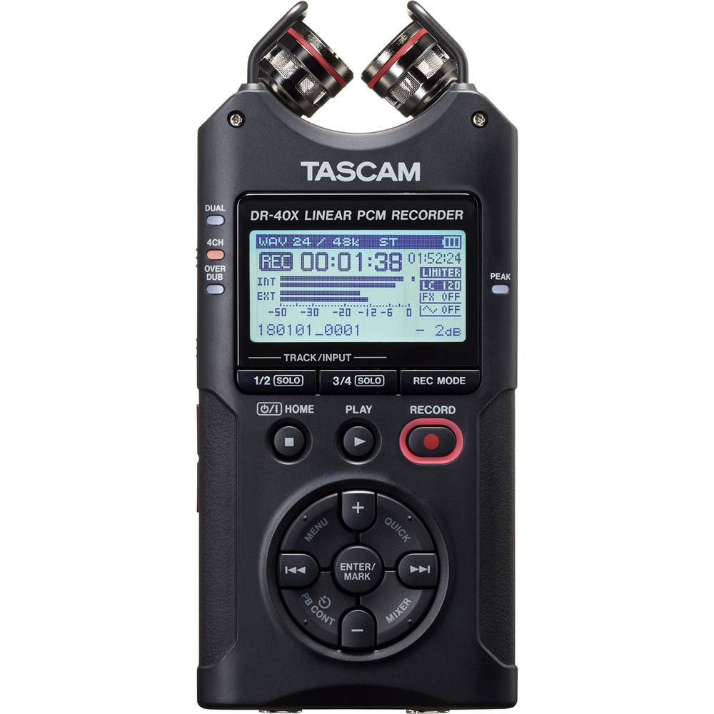 Tascam DR40X Portable 4 Track Recorder Digital Audio Recorders