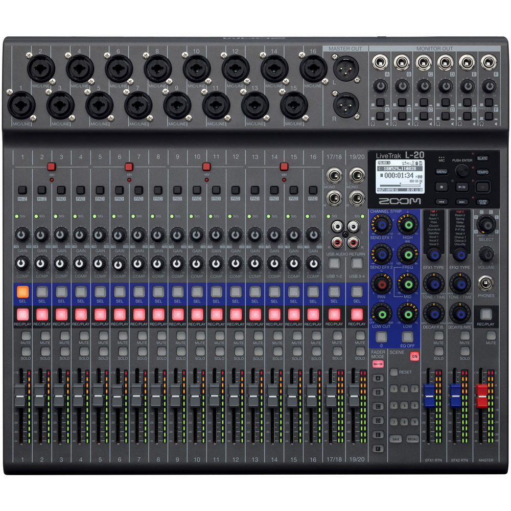 Zoom Livetrak L-20 Live Mixer Recorder ZOOM-ZL20 Audio Mixers