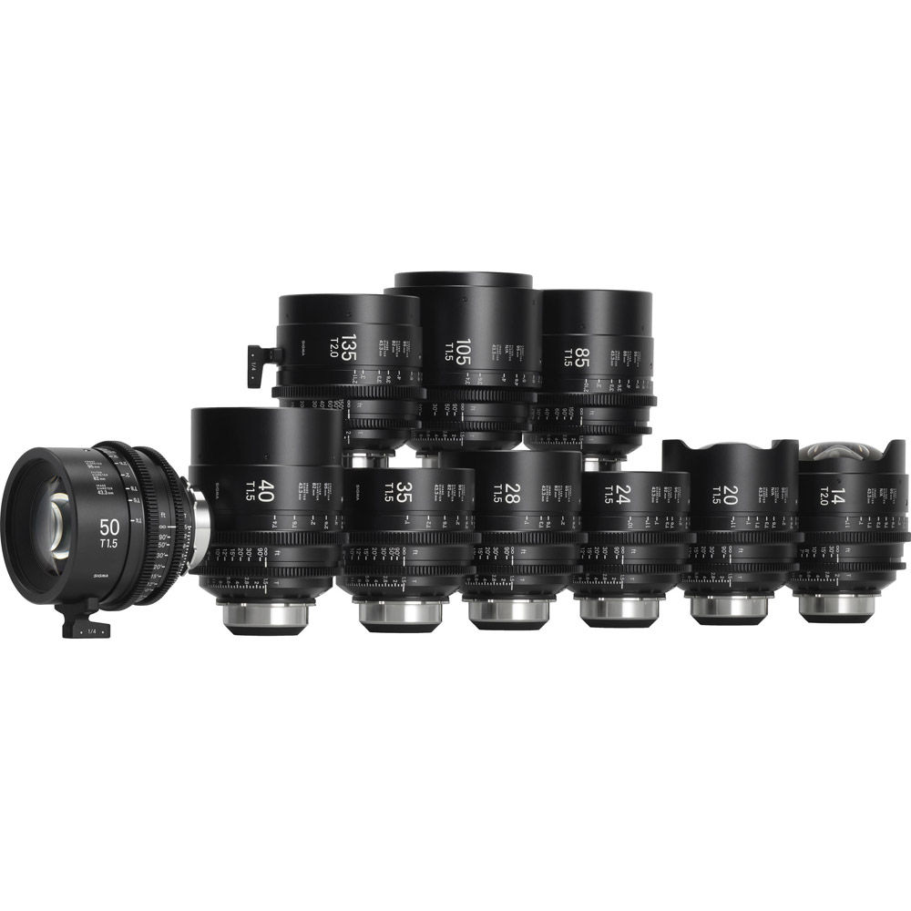 Sigma 10pc Cine FF Classic Art Prime Lens Kit (PLI) 14/135mm T3.2 + 20/24/28/35/40/50/85/105mm T2.5