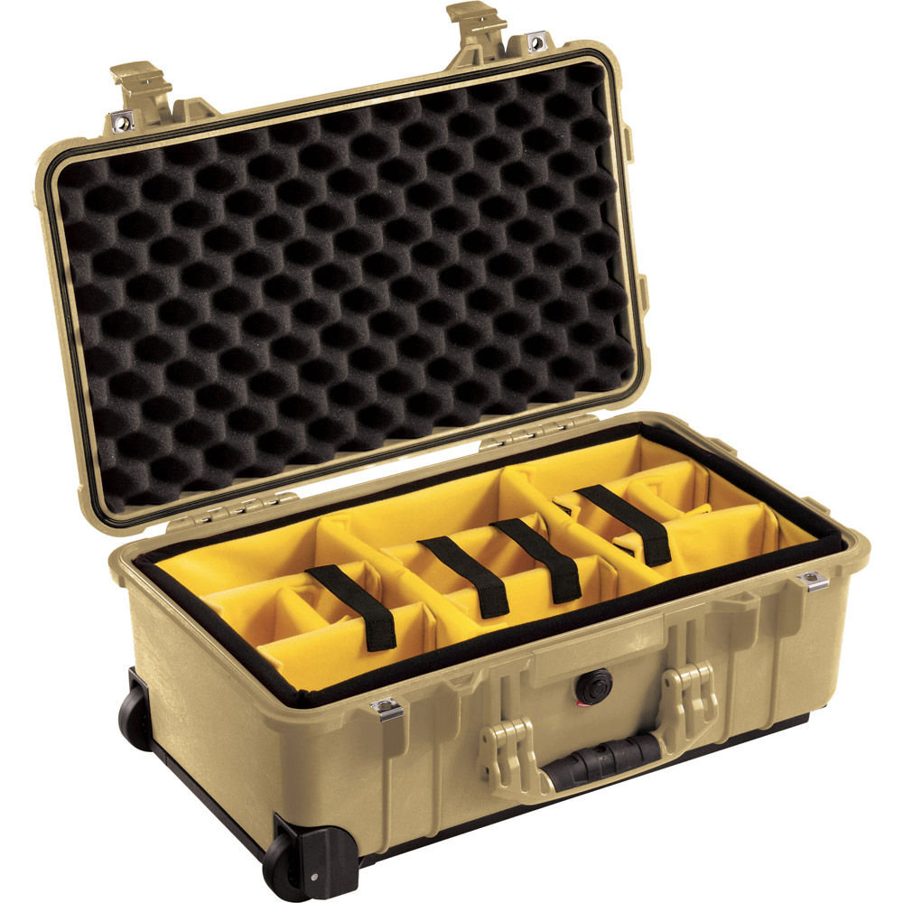 Pelican 1510 Case w/ Dividers, Retractable Handle & Wheels