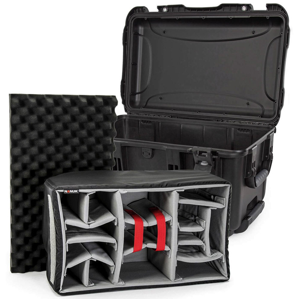 Nanuk Cases 938 Hard Wheeled Case with Divider Set - Black