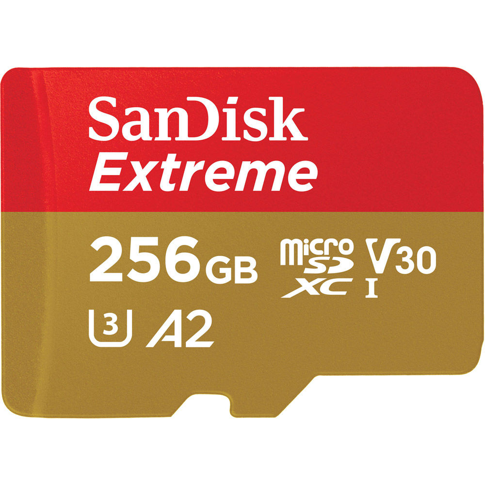 Sandisk Extreme 256GB Micro SDXC A2 UHS-I U3 Class 10 V30 Card
