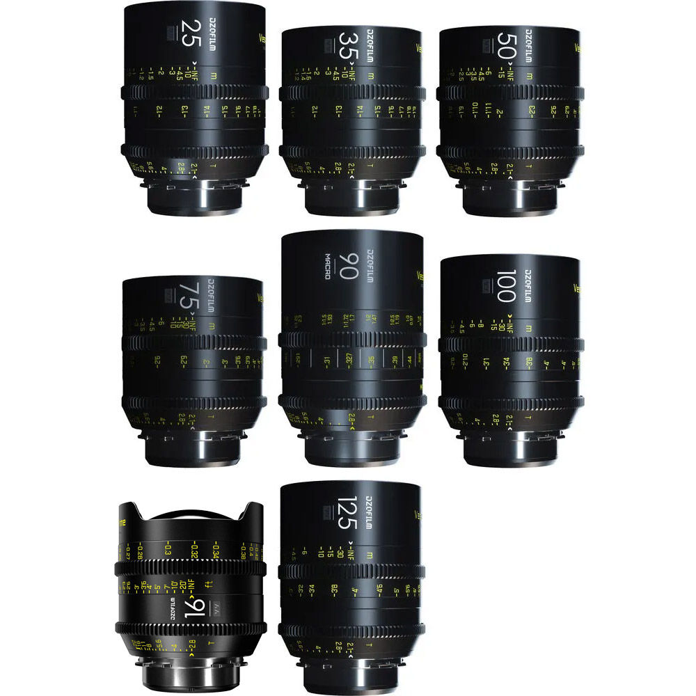 DZO Film Vespid Prime 8-Lens Kit - 16mm T2.8 + 25/35/50/75
