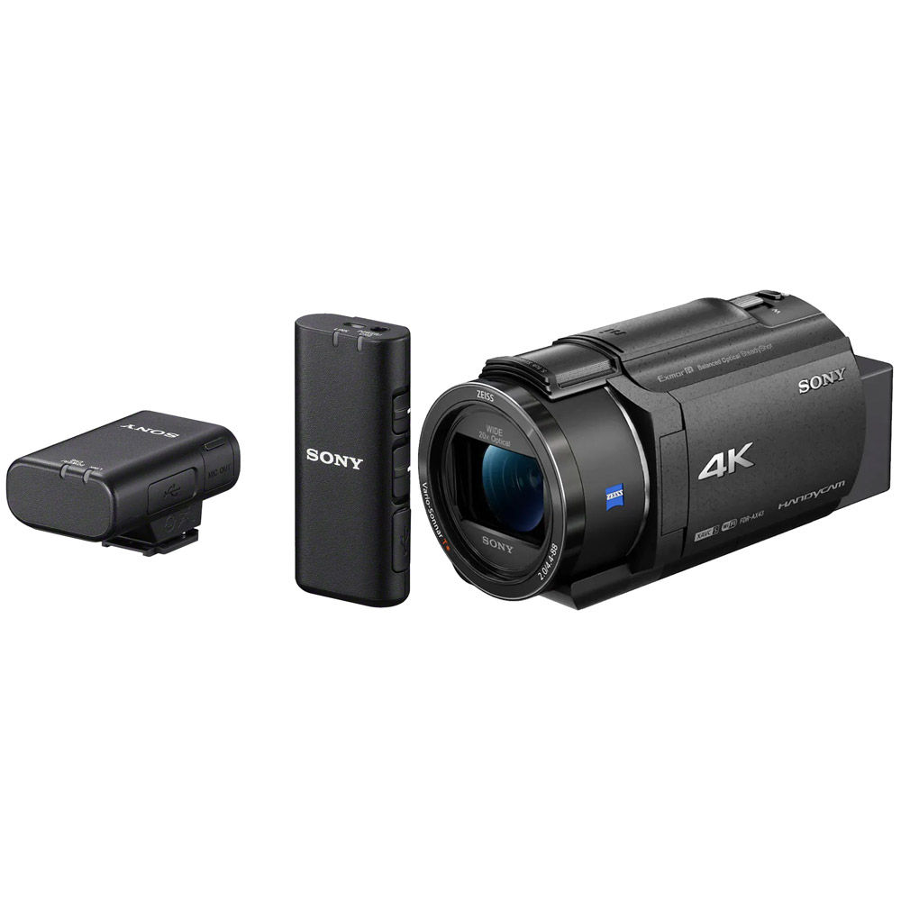 Sony AX43A 4K Handycam with Exmor R CMOS Sensor Bundle with Sony ECMW2BT  Microphone