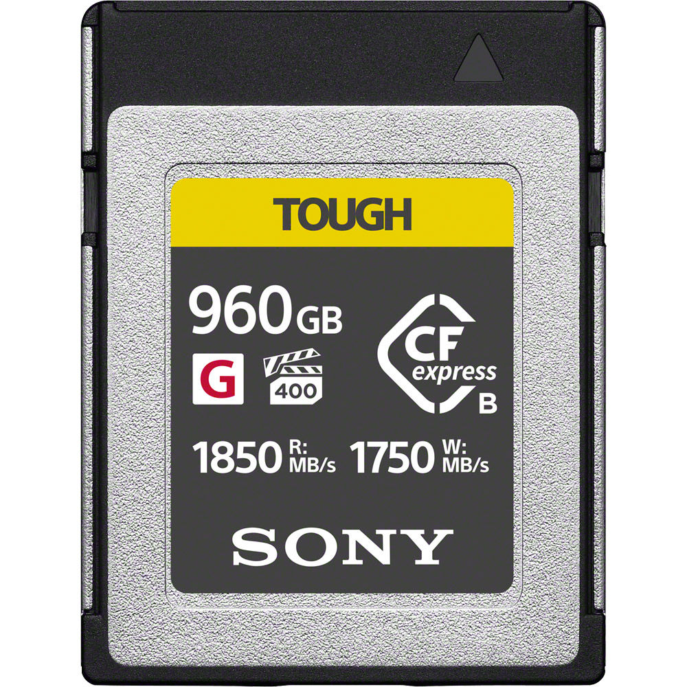 Sony TOUGH-G 960GB CFexpress Type B Card, 1850MB/s read & 1750MB/s