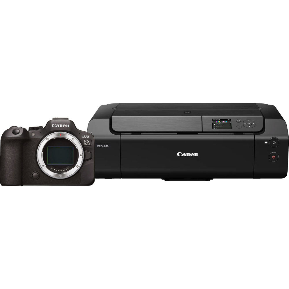 Canon EOS R6 Mark II Full Frame Mirrorless Camera Body w/ PIXMA Pro 200  Printer