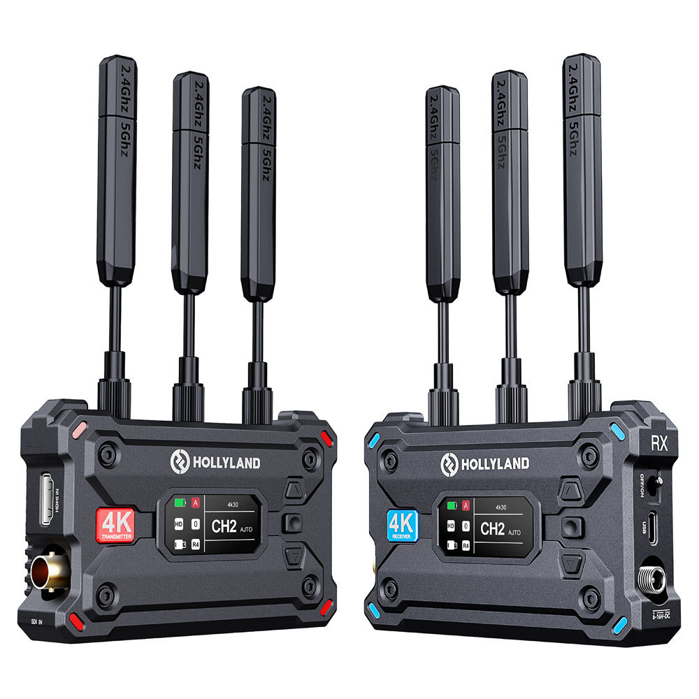 Système De Transmission Vidéo Sans Fil Hollyland Pyro S - 4K/30fps, Portée 400m, Latence 50ms - Compatible HDMI/SDI, Streaming RTMP/UVC - Pour Tournage Et Live