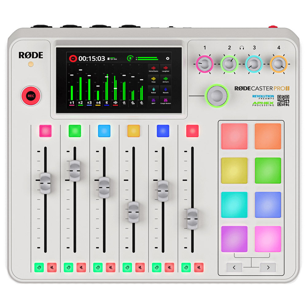 Rode RODECaster Pro II Audio Podcast Production Studio (White) ROD