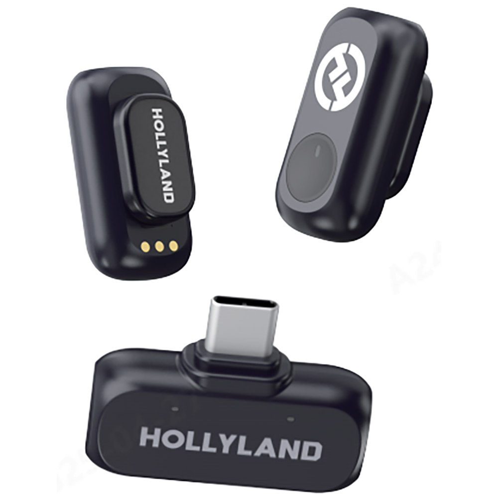 HOLLYLAND LARK A1 Mini Duo ピンマイク-ワイヤレスマA Hollyland LARK A1 Mini Duo (Space Gray, with USB-C RX) Wireless