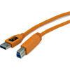 TetherPro USB 3.0 Male A to Male B, 15' Orange