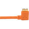 TetherPro USB 3.0 Male to Micro-B, RightAngle Orange 15'