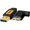 TetherPro USB 3.0 to Micro-B Right Angle, 30cm (1') Black