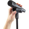 Quick and easy to mount, plastic mic clip with elastic mic support - black