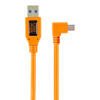 USB 2.0 to Mini-B 5-pin Right Angle Adapter "Pigtail", 20" , High-Visibilty Orange