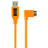 USB 3.0 to USB 3.0 Micro-B Right Angle Adapter "Pigtail", 20" , High-Visibilty Orange