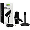 MV7+-K-BNDL Black Podcasting Microphone w/ Windscreen/Stand/USB Cable