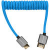 Coiled Mini-HDMI to HDMI Cable (12 to 24", Blue)
