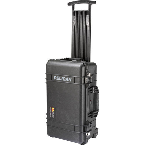 Pelican 1510 Case Black w/foam w/Retractable Handle & Wheels 1510