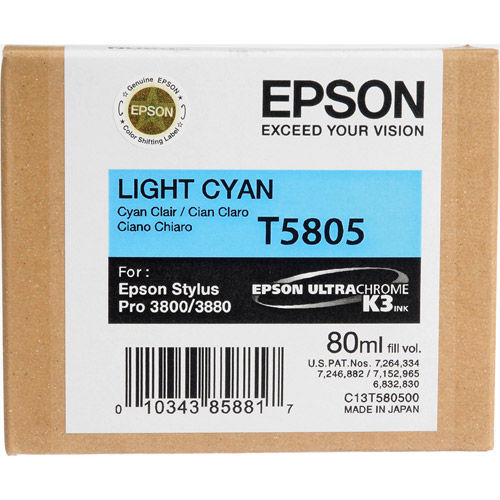 T580500 Light Cyan 80ml Ultra Chrome Stylus Pro 3800 / 3880