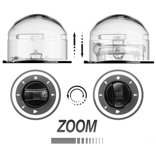 Zoom Action Flash Head with Clear Glass Dome
