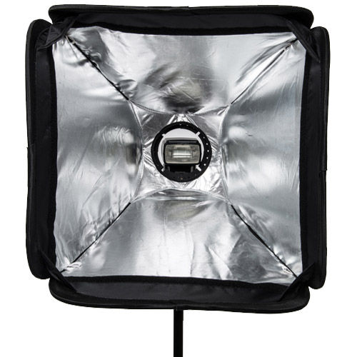 15" x 15" (40 cm x 40 cm) Speedlight Collapsible Softbox - Silver with Tilthead Bracket