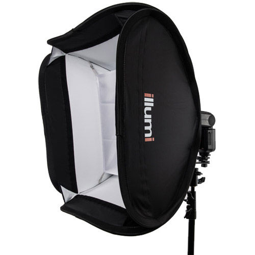 19" x 19" Speedlight Collapsible  Softbox Kit - White with Tilthead Bracket and Medium Light Stand