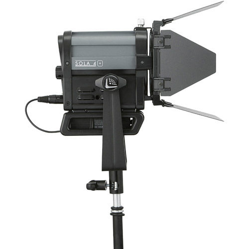 Sola 4+ Daylight Fresnel LED Fixture w/ Maual Yoke and Barn Door