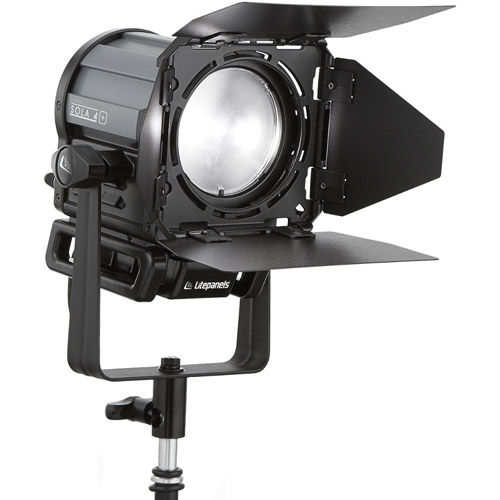 Sola 4+ Daylight Fresnel LED Fixture w/ Maual Yoke and Barn Door