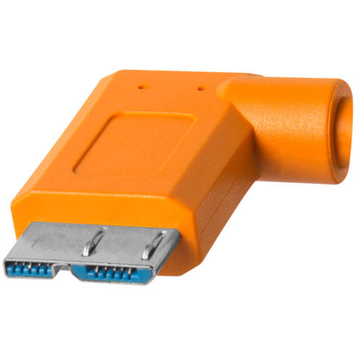 TetherPro USB-C to 3.0 Micro-B Right Angle, 15' Orange
