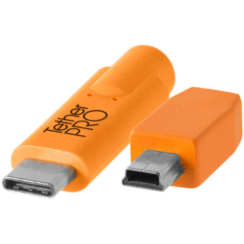 TetherPro USB-C to 2.0 Mini-B 5-Pin, 15'