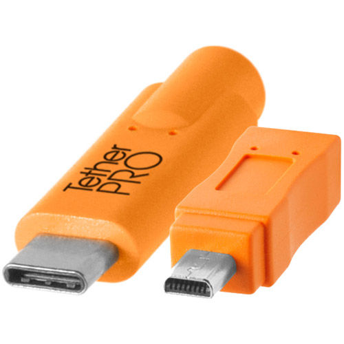 TetherPro USB-C to 2.0 Mini-B 8-Pin, 15'