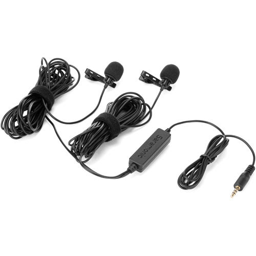 LavMicro 2M Dual Head Lavalier Microphone for DSLR Cameras, Camcorders, Smartphones & Recorders