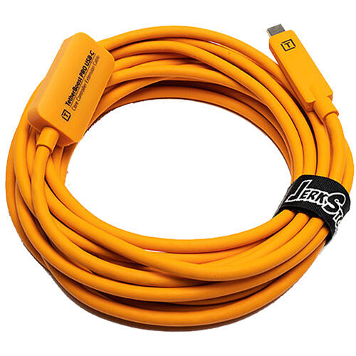 TetherBoost Pro USB Type-C Core Controller Extension Cable (16', High-Visibility Orange)