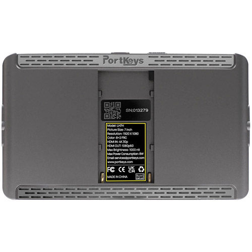 LH7H 4K HDMI 7-inch, Touchscreen Monitor 10-bit Panel,  Built-in Sony NP-F Style Battery Plate