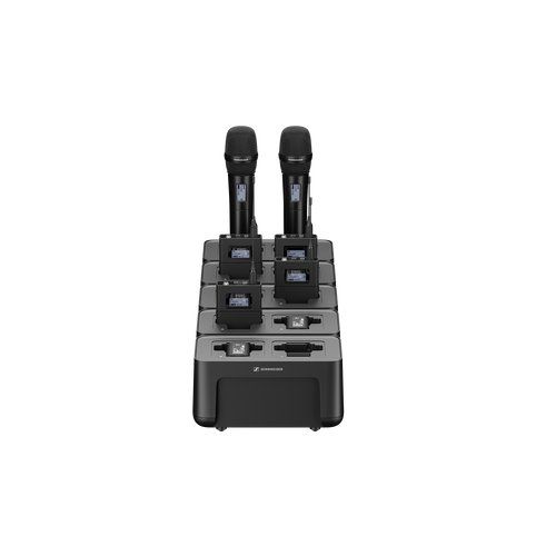 Network enabled charger featuring two individual charging bays and external power supply unit (comp