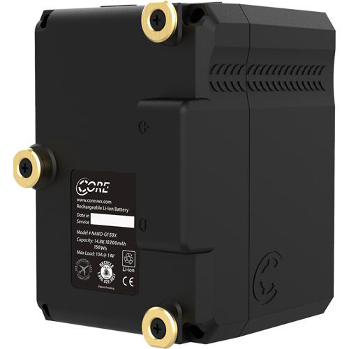NANO-G150X 147wh Micro Sized G-mount SMART Battery Pack, 14.8v 9.9Ah. 10A Draw w/ EmLEDTM Fuel Gauge