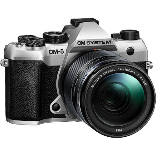 OM-5 Mark II Mirrorless Kit, Silver w/ M.Zuiko Digital 14-150mm f/4.0-5.6 II Lens
