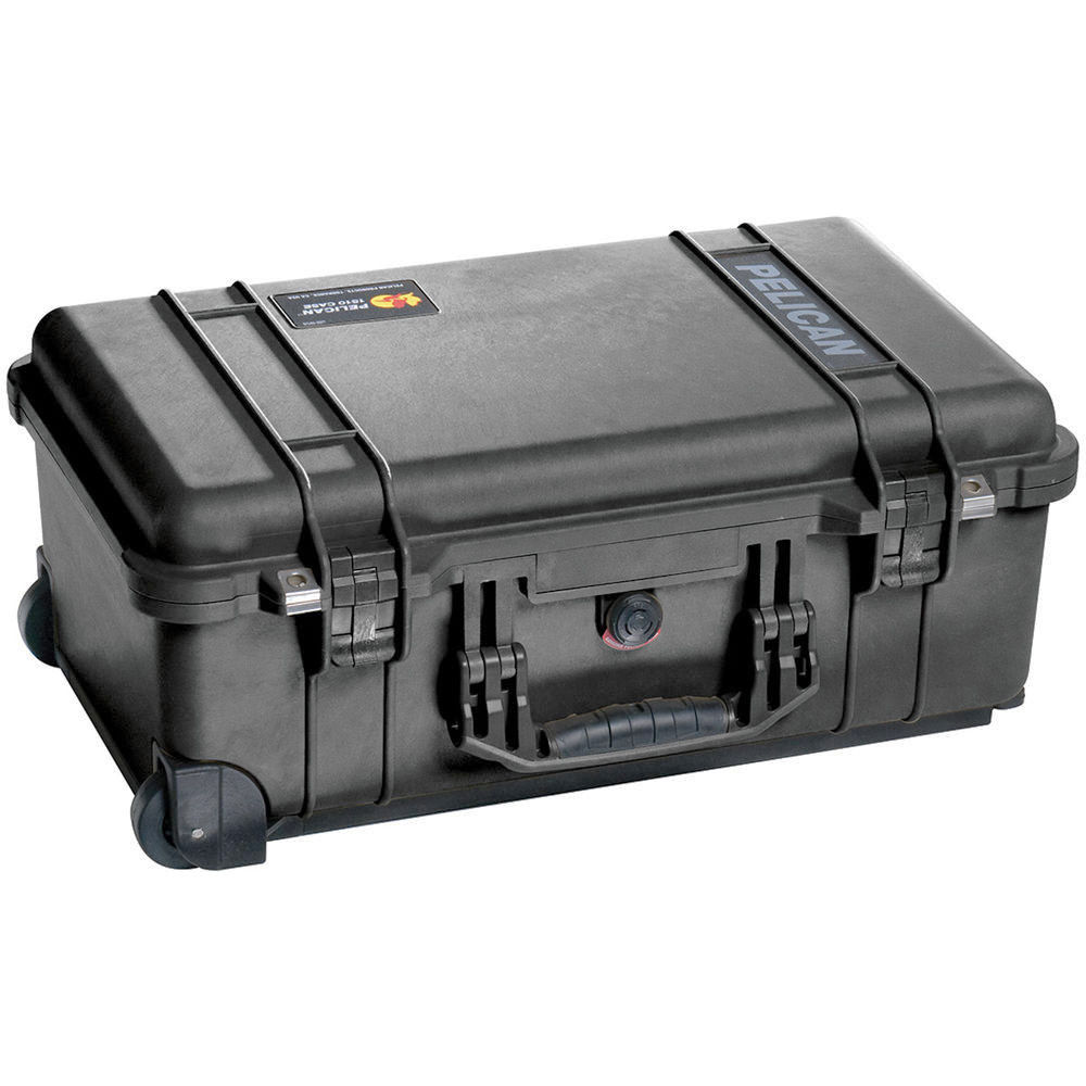 Pelican 1510 Case Black w/foam w/Retractable Handle & Wheels