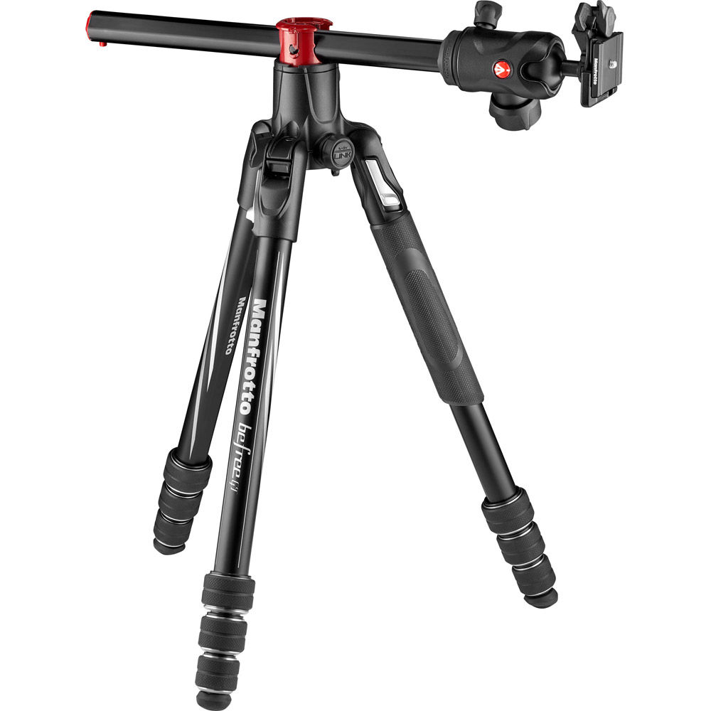 Manfrotto Befree GT XPRO Aluminum 4-Section Kit Black w/90° Column And  MH496-BH Ball Head