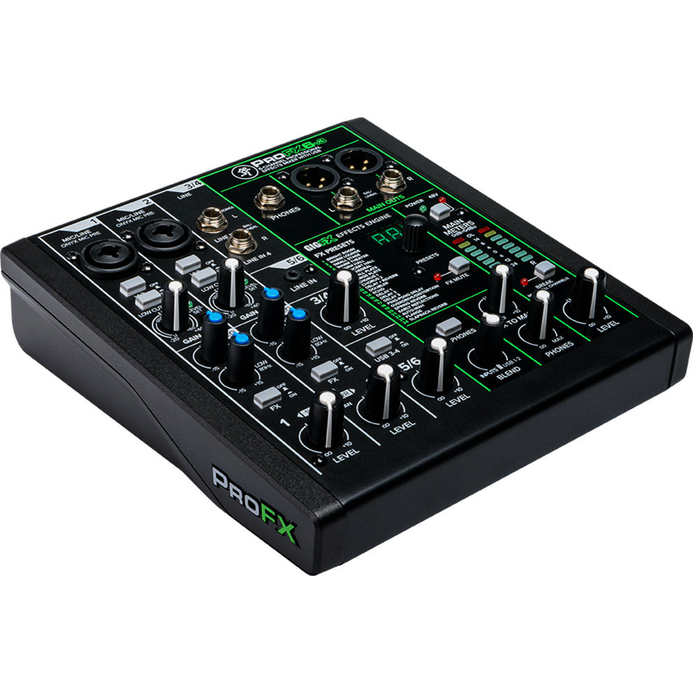 Mackie 6 Channel Professional Effects Mixer with USB ProFX6v3 Audio