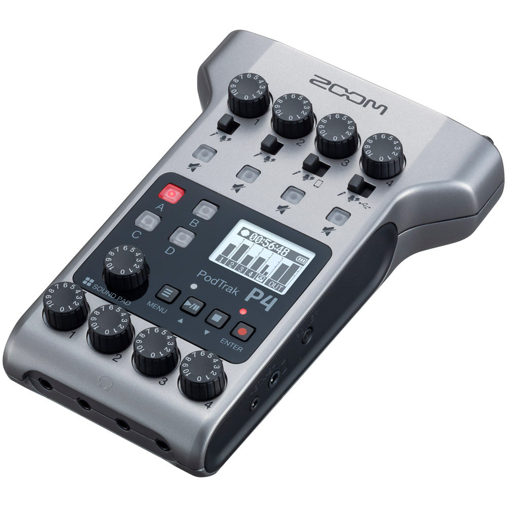 Zoom PodTrak P4 Portable Multitrack Podcast Recorder ZOOM-ZP4