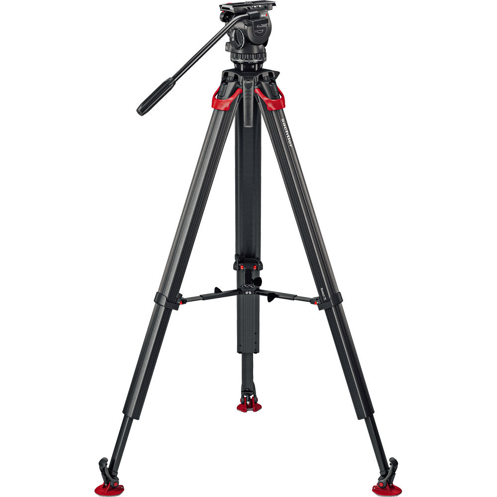 Sachtler aktiv8 Fluid Head (S2068S) + Tripod Flowtech75 MS with Mid-Level  Spreader and Padded Bag