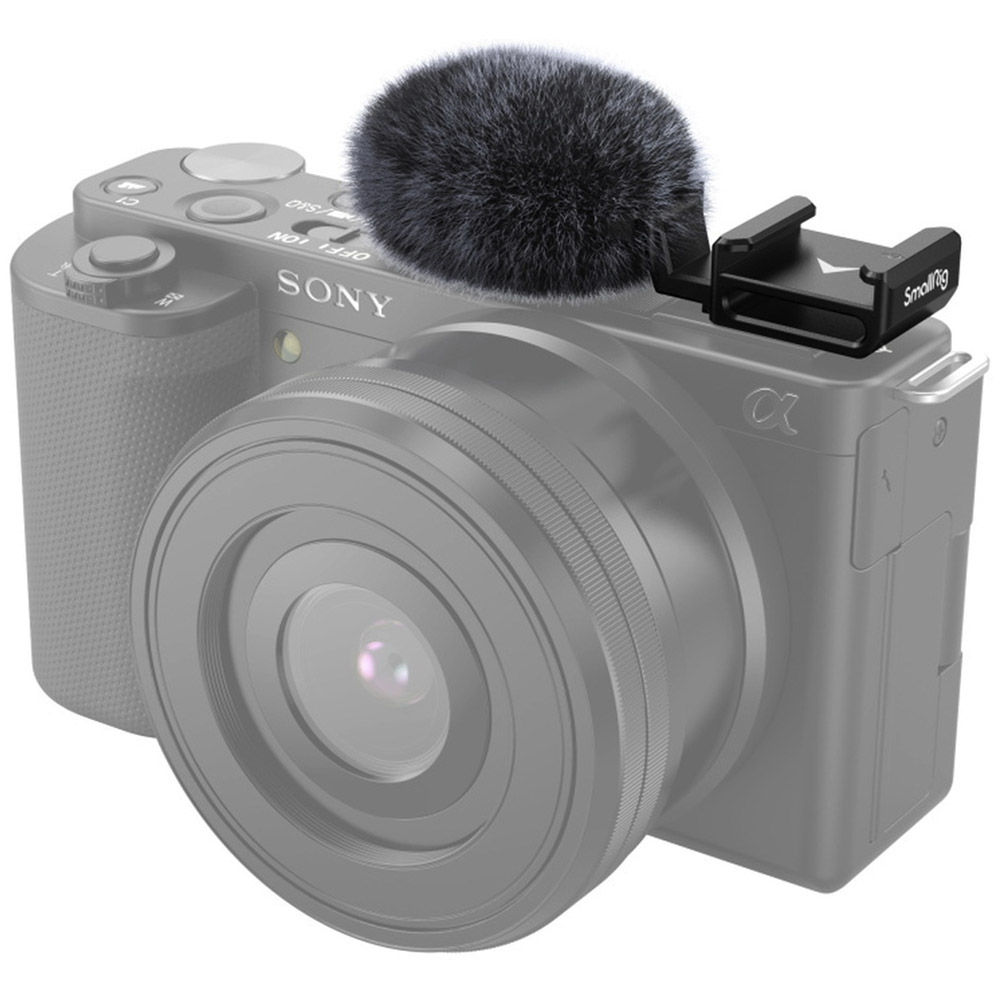 SmallRig Cold Shoe Adapter w/Windshield for Sony ZV-E10 and ZV-1