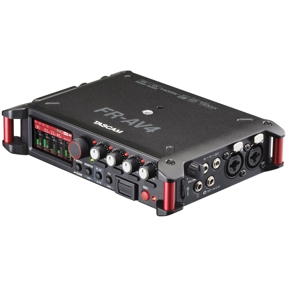 Tascam FR-AV4 4 -Channel Compact 32-Bit-Float Field Recorder w