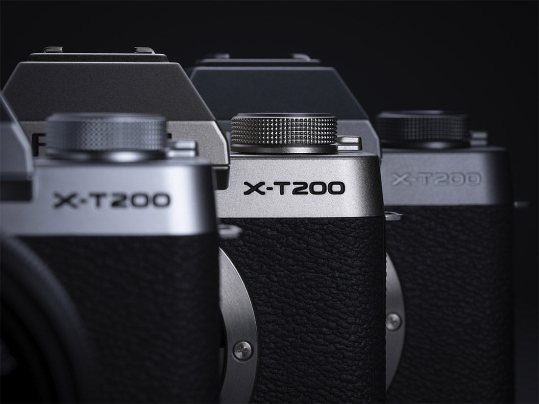 Closeup product image of X-T200 text on cameras